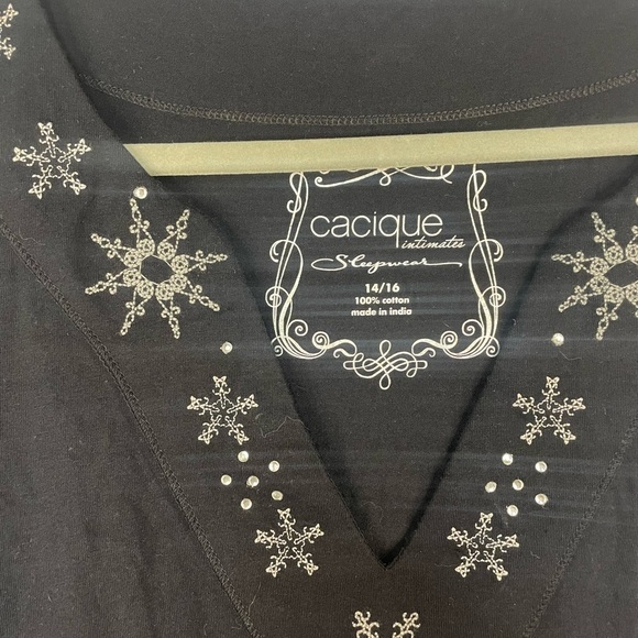 Cacique 100% cotton long night gown with winter embellishments. Size 14/16 - Picture 2 of 3